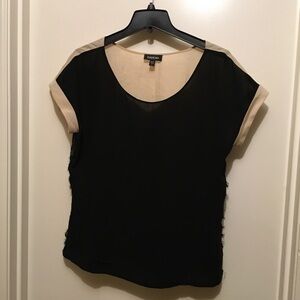 bebe Black and Cream Blouse